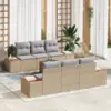 Image de vidaXL Ensemble de canapé de jardin 7 pc Beige Poly rotin