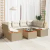 Image de vidaXL Ensemble de canapé de jardin 7 pc Beige Poly rotin