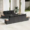 Image de vidaXL Ensemble de canapé de jardin 8 pc Noir Poly rotin