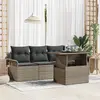 Image de vidaXL Ensemble de canapé de jardin 5 pcs Gris Poly Rattan
