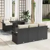 Image de vidaXL Ensemble de canapé de jardin 6 pcs Noir Poly Rattan