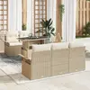 Image de vidaXL Ensemble de canapé de jardin 6 pcs Beige Poly Rattan