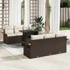 Image de vidaXL Ensemble de canapé de jardin 7 pcs Marron Poly rotin