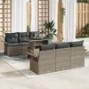 Image de vidaXL Ensemble de canapé de jardin 7 pc Gris