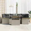 Image de vidaXL Ensemble de canapé de jardin 7 pcs Gris clair Poly rotin
