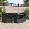 Image de vidaXL Ensemble de canapé de jardin 7 pc Noir