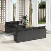 Image de vidaXL Ensemble de canapé de jardin 8 pcs Noir Poly Rattan