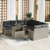 Image de vidaXL Ensemble de canapé de jardin 9 pcs Gris clair Poly Rattan
