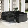Image de vidaXL Ensemble de canapé de jardin 9 pcs Noir Poly Rattan