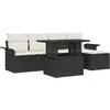 Image de vidaXL Ensemble de canapé de jardin avec coussin 6 pcs Noir Poly rotin