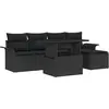 Image de vidaXL Ensemble de canapé de jardin avec coussin 6 pcs Noir Poly rotin