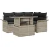 Image de vidaXL Ensemble de canapé de jardin 5 pcs Gris clair Poly rotin