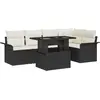 Image de vidaXL Ensemble de canapé de jardin avec coussin 6 pcs Noir Poly rotin