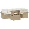 Image de vidaXL Ensemble de canapé de jardin 6 pc Beige