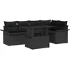 Image de vidaXL Ensemble de canapé de jardin 6 pcs Noir Poly Rattan