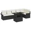 Image de vidaXL Ensemble de canapé de jardin 7 pc Noir