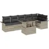Image de vidaXL Ensemble de canapé de jardin 7 pc Gris clair
