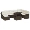 Image de vidaXL Ensemble de canapé de jardin 9 pc Marron et Crème