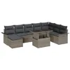 Image de vidaXL Ensemble de canapé de jardin avec coussin 9 pcs Gris, Mobilier modulaire, salon d'extérieur, canapé, détente sur terrasse, été au jardin