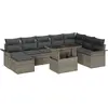 Image de vidaXL Ensemble de canapé de jardin avec coussin 9 pcs Gris