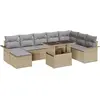 Image de vidaXL Ensemble de canapé de jardin 9 pc Beige et Gris clair