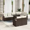 Image de vidaXL Ensemble de canapé de jardin 9 pc Marron Poly rotin