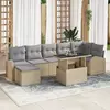 Image de vidaXL Ensemble de canapé de jardin 8 pc Beige Poly rotin