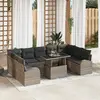 Image de vidaXL Ensemble de canapé de jardin 10 pc Gris Poly rotin