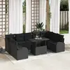 Image de vidaXL Ensemble de canapé de jardin 10 pcs Noir Poly rotin