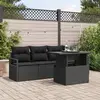 Image de vidaXL Ensemble de canapé de jardin avec coussin 5 pcs Noir Poly rotin