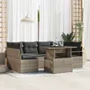 Image de vidaXL Ensemble de canapé de jardin 7 pcs Gris Poly rotin