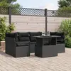 Image de vidaXL Ensemble de canapé de jardin 7 pcs Noir Poly rotin