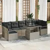Image de vidaXL Ensemble de canapé de jardin 8 pcs Gris clair Poly rotin