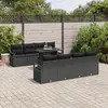 Image de vidaXL Ensemble de canapé de jardin 9 pc Noir Poly rotin