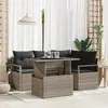 Image de vidaXL Ensemble de canapé de jardin 5 pc Gris Poly rotin