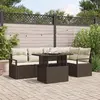 Image de vidaXL Ensemble de canapé de jardin 6 pcs Marron Poly rotin