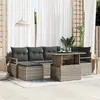 Image de vidaXL Ensemble de canapé de jardin 7 pc Gris Poly rotin