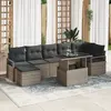 Image de vidaXL Ensemble de canapé de jardin 8 pcs Gris Poly rotin