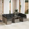 Image de vidaXL Ensemble de canapé de jardin 10 pc Gris Poly rotin