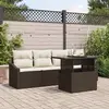 Image de vidaXL Ensemble de canapé de jardin 5 pc Marron polyrotin