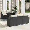 Image de vidaXL Ensemble de canapé de jardin 6 pc Noir polyrotin