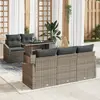 Image de vidaXL Ensemble de canapé de jardin 6 pc Gris polyrotin