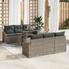 Image de vidaXL Ensemble de canapé de jardin 7 pcs Gris Poly rotin