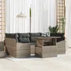 Image de vidaXL Ensemble de canapé de jardin 7 pcs Gris Poly rotin