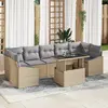 Image de vidaXL Ensemble de canapé de jardin 8 pc Beige polyrotin