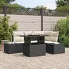Image de vidaXL Ensemble de canapé de jardin 5 pc Noir polyrotin