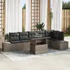 Image de vidaXL Ensemble de canapé de jardin avec coussin 7 pcs Gris polyrotin