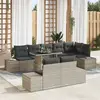 Image de vidaXL Ensemble de canapé de jardin 9 pcs Gris clair Poly rotin