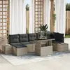 Image de vidaXL Ensemble de canapé de jardin 8 pcs Gris clair Poly rotin