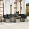 Image de vidaXL Ensemble de canapé de jardin 9 pc Gris clair polyrotin